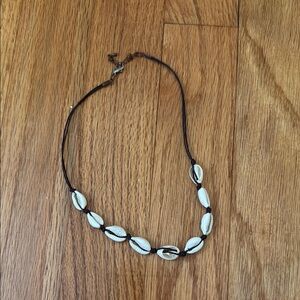 Elegant Shell Necklace with Black Cord